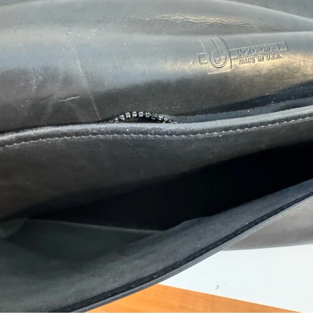Classic Black Leather Laptop Satchel - Women's Laptop Bag